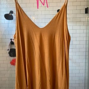 V neck spaghetti strap tank top.
